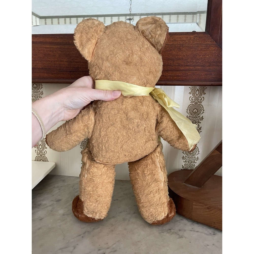 Vintage Very Old‎ Plush Teddy Bear Rubber Nose /Mouth Button Eyes - 1950s Estate - Picture 8 of 11
